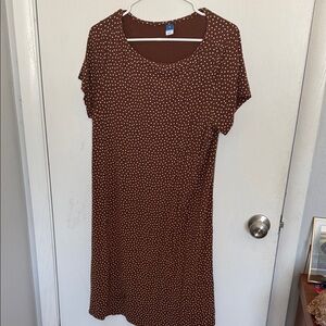 Old Navy Brown Dress with White Dots